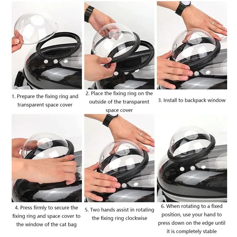 Pet Cat Carrying Bag Space Pet Backpacks Breathable Portable Transparent Backpack Puppy Dog Transport Carrier Space Capsule Bags - M & M Global