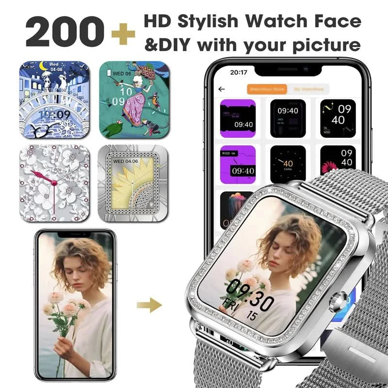 Women's Fashion Wearable Smartwatch (answer/dial), For Android And IPhone, Fitness Watch, AI Voice Function