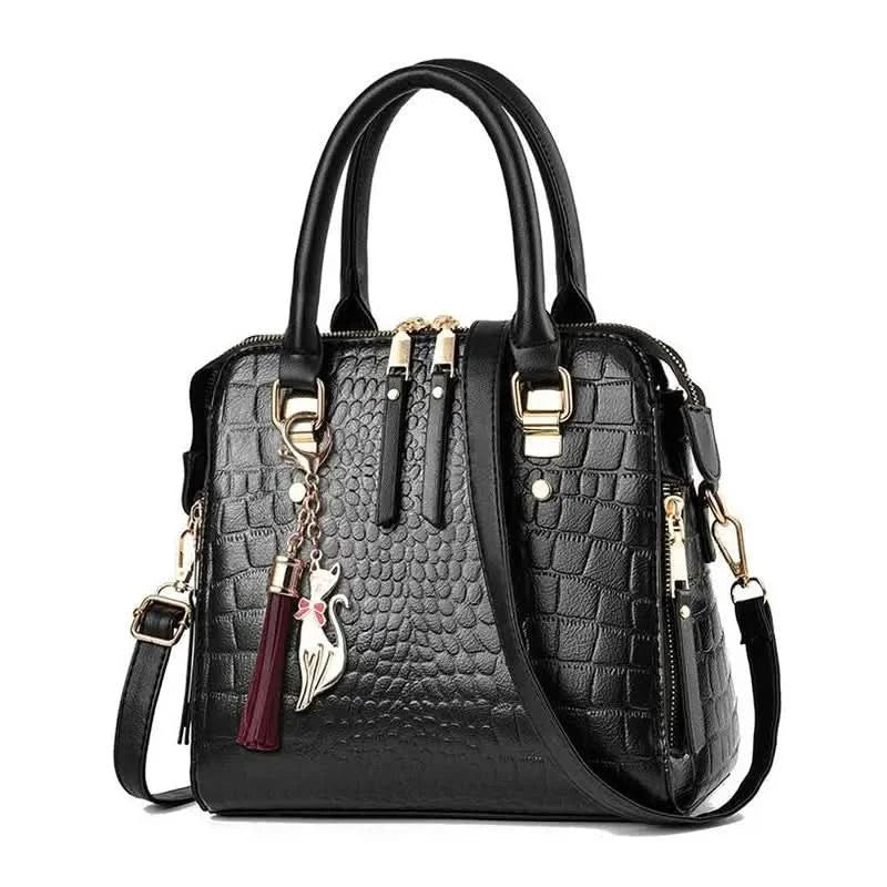 Yogodlns Luxury Crocodile Pattern Handbag Women Winter New PU Leather Tassel Shoulder Bag Brands Design Handle Bag Lady Purse - M & M Global