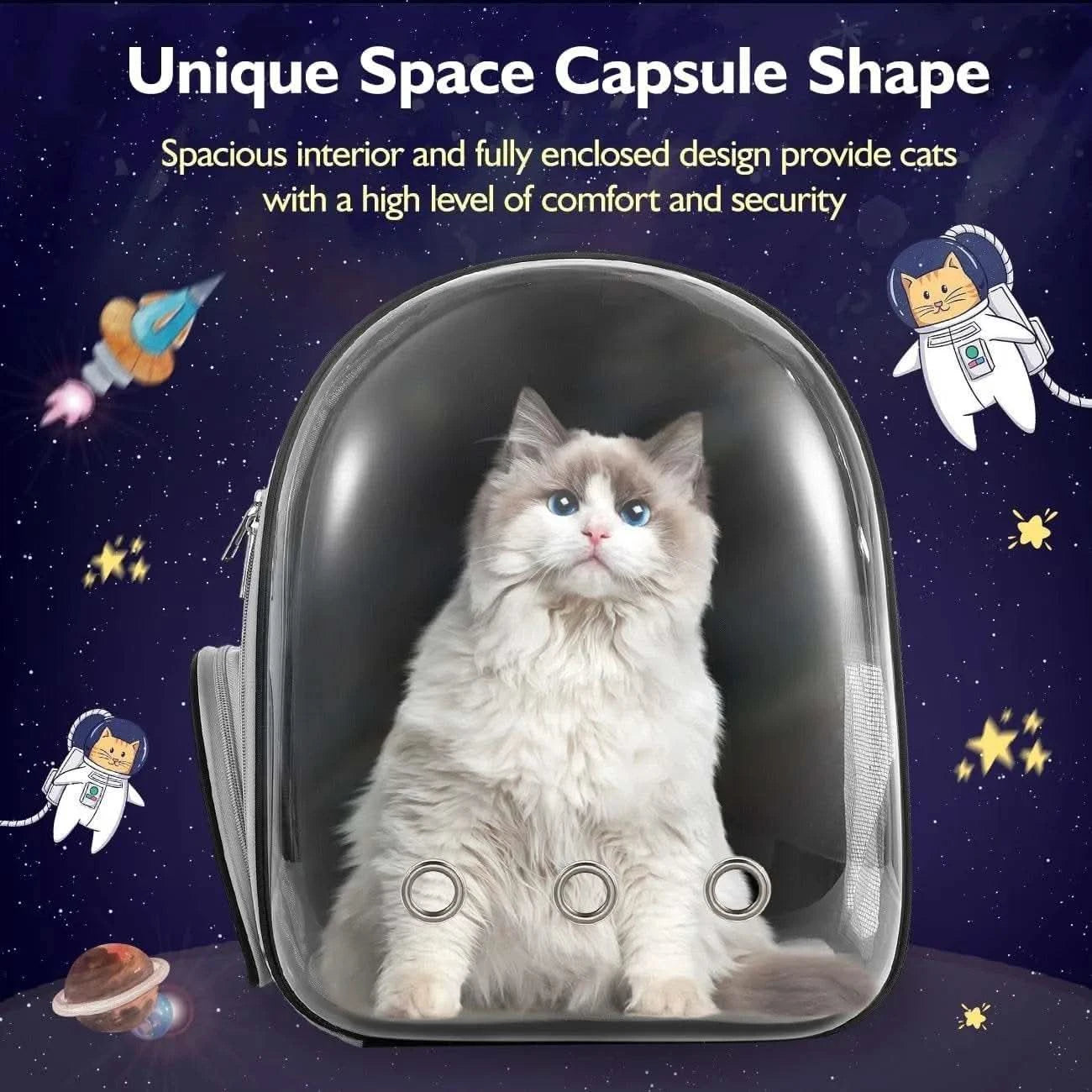 Backpack Carrier/ Bubble Carrying Bag for Small Medium Dogs Cats, Transparent Cat Space Capsule, Breathable Cat/ Dog Travel Bag - M & M Global