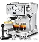 Espresso Machine 20 Bar Professional Compact Homehold Coffee Espresso Maker with Milk Frother Steam Wand 54oz Water Tank Low Noi - M & M Global