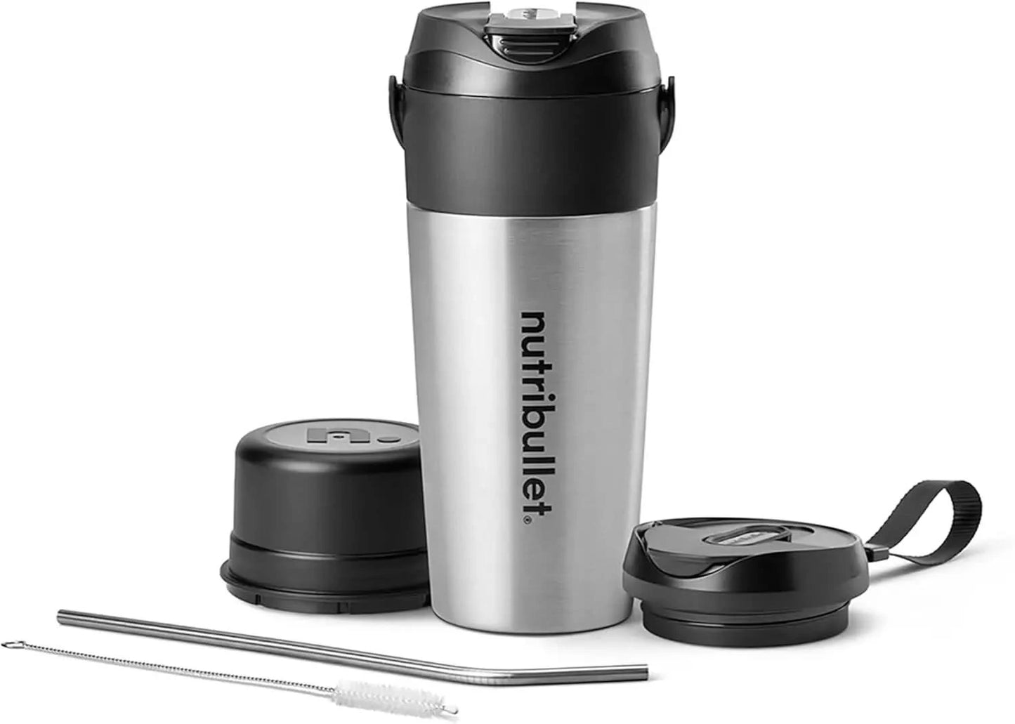 Flip Portable Blender with Insulated Cup, Cordless, Brushed Stainless, NBPB50350SS - M & M Global
