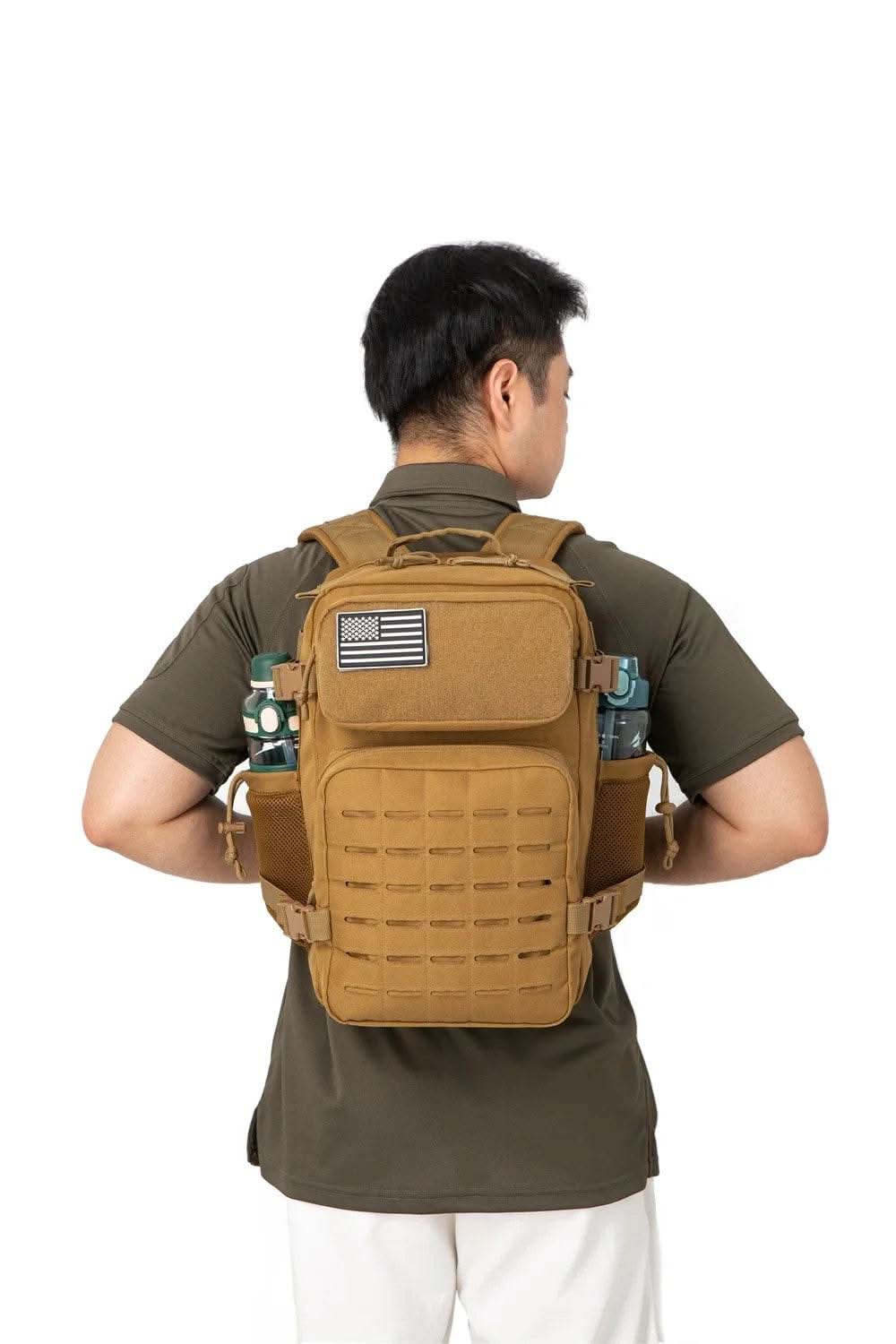 25L/45L Tactical Backpack for Men and Women Outdoor Survival Bug Out Bag Small School Rucksack Hking with Bottle Holder - M & M Global