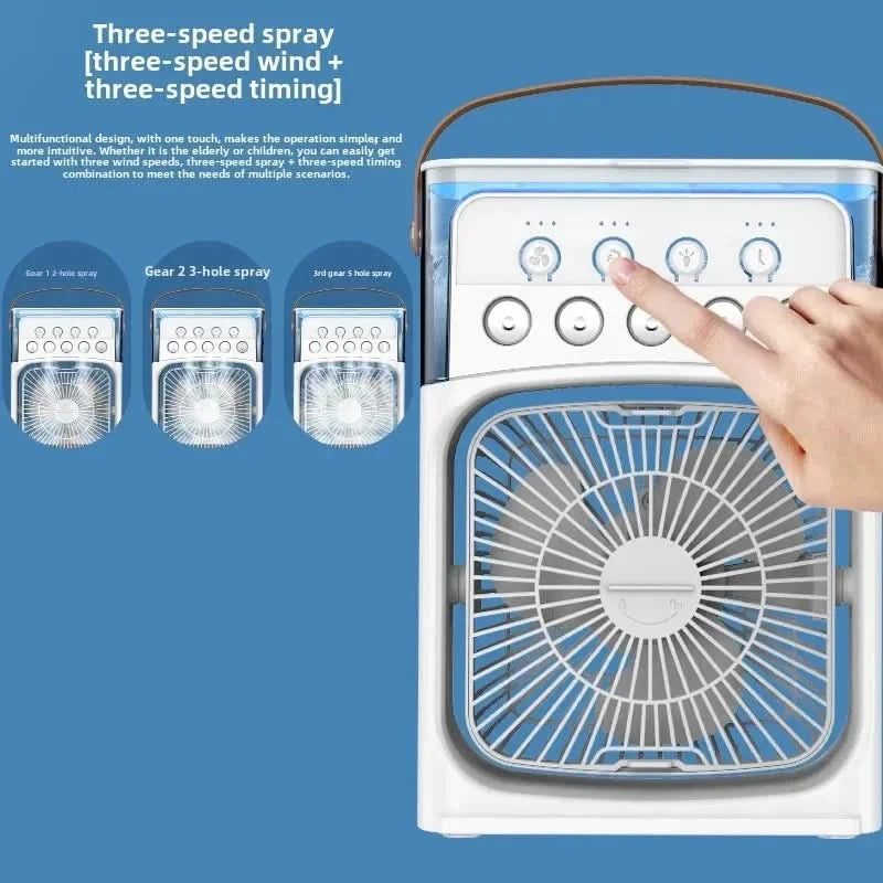 Portable 3 in 1 Mini AC Air Cooler Fan Humidifier with LED Light for Home Office Bedroom Camping Cooling - M & M Global