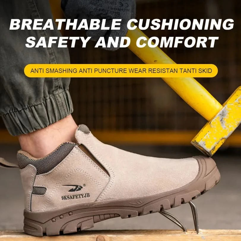 Composite Toe Safety Shoes Metatarsal Protection Anti-Puncture Work Boots Slip-Resistant Sole Anti-Hot Welders Protective Shoes