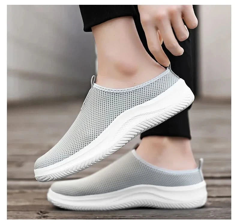 Men's Sneakers Comfortable Lightweight Soft Half Slipper Flat Running Shoes Outdoor Casual Sports Shoes Man Shoes - M & M Global