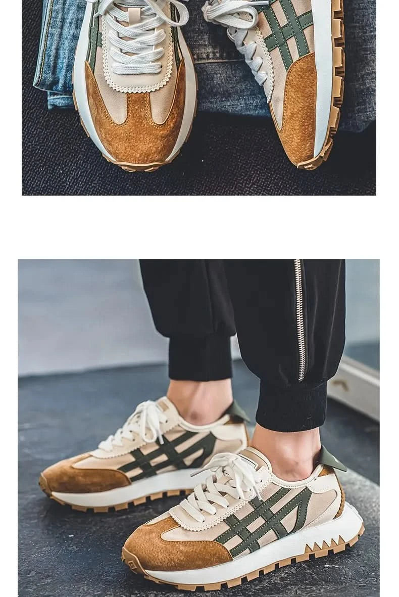 New men's trendy versatile casual sports shoes, men's thick-soled lightweight non-slip breathable trendy shoes кроссовки мужские - M & M Global