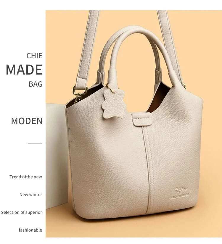 Soft Leather Handbags for Women Vintage Shoulder Bag Luxury Designer Ladies Large Capacity Bags Sac A Main - M & M Global
