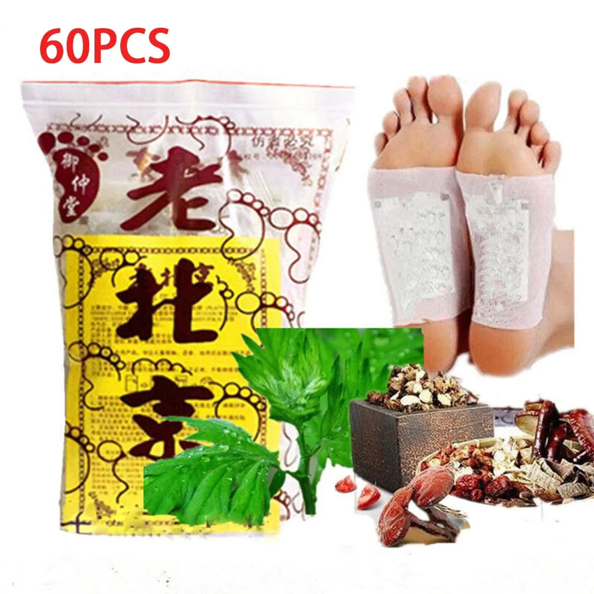Old Beijing Foot Paste Mai Grass Bamboo Vinegar Foot Paste Improve Sleep Relieve Stress Moisture Foot Patch 30/60/90/120/150 Pcs - M & M Global