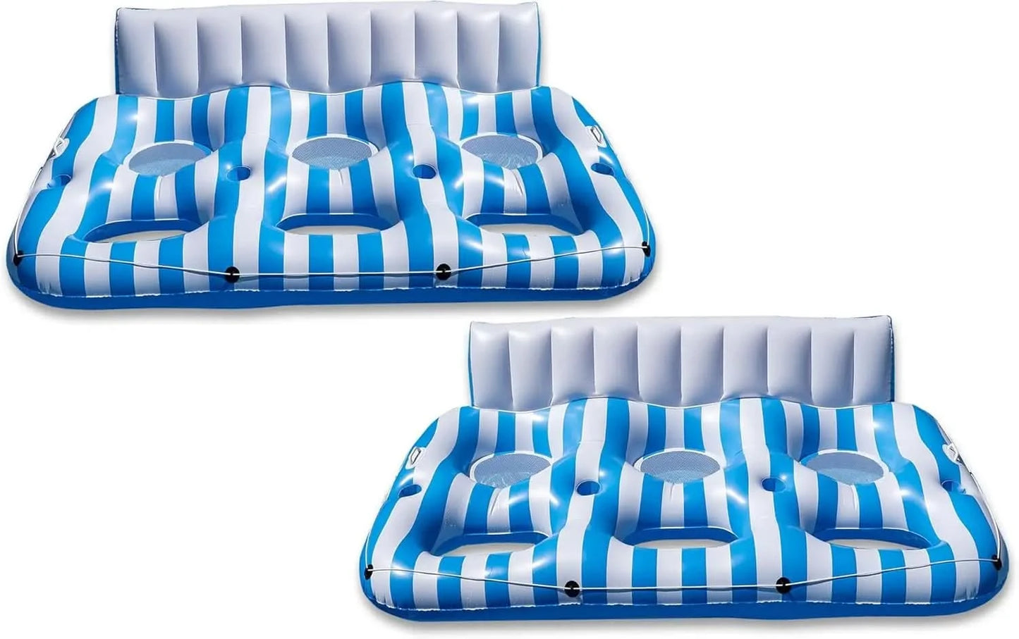 Inflatable Pool Floats Adults, Recliner Luxury Float, 2 or 3 Person, Lounger Chair with Handles, Cup and Phone Holder