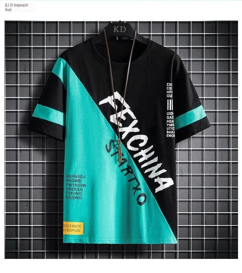 Short Sleeved T-shirt for Men's Summer New Trendy Brand Slim Fit Round Neck Men's Half Sleeved T-shirt Upper Garment - M & M Global