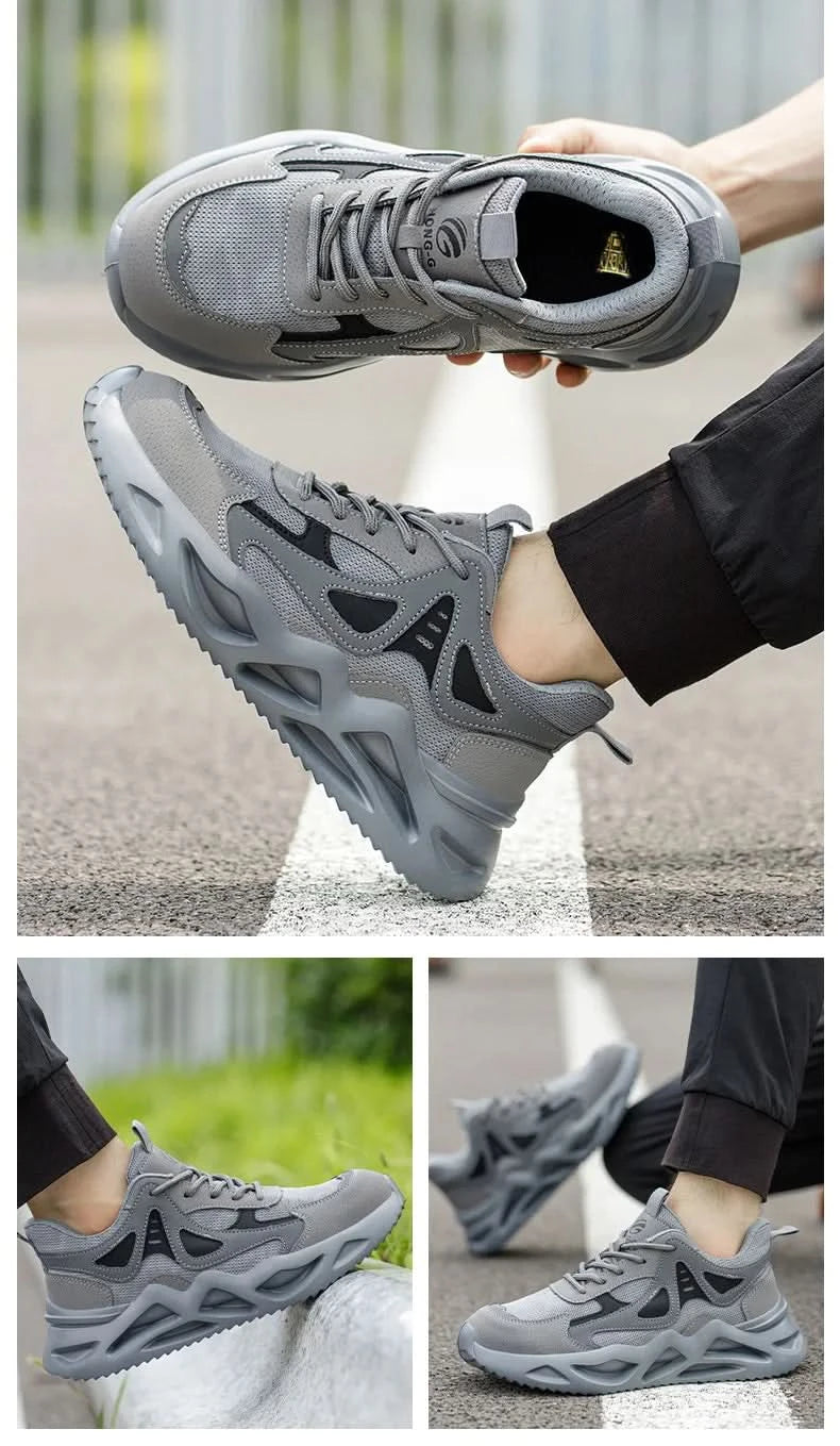 Lightweight Safety Shoes Men Work Shoes Steel Toe Work Boots Breathable Outdoor Sneakers Man Breathable Shoes Protective Boots
