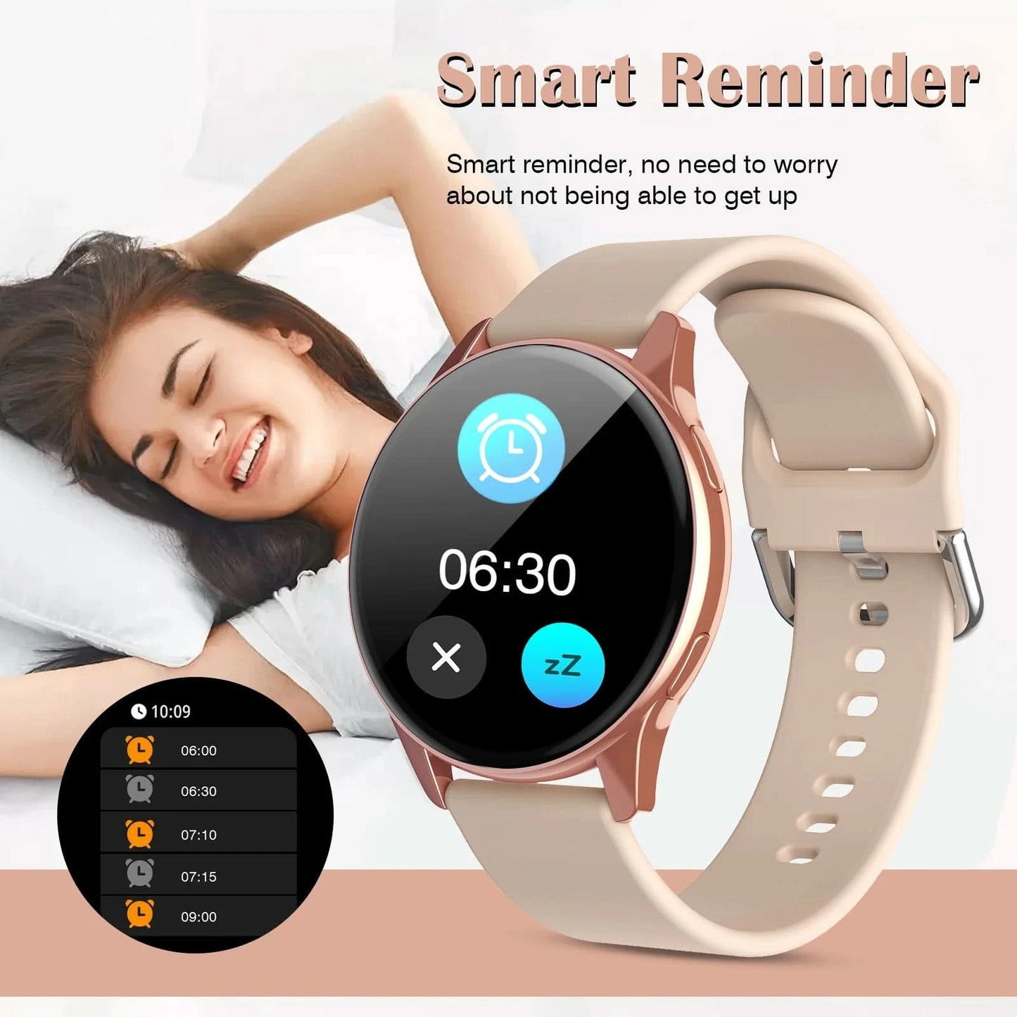 Smart watch, call reminder/rejection, multi-sport mode, message reminder, music playback, suitable for men and women