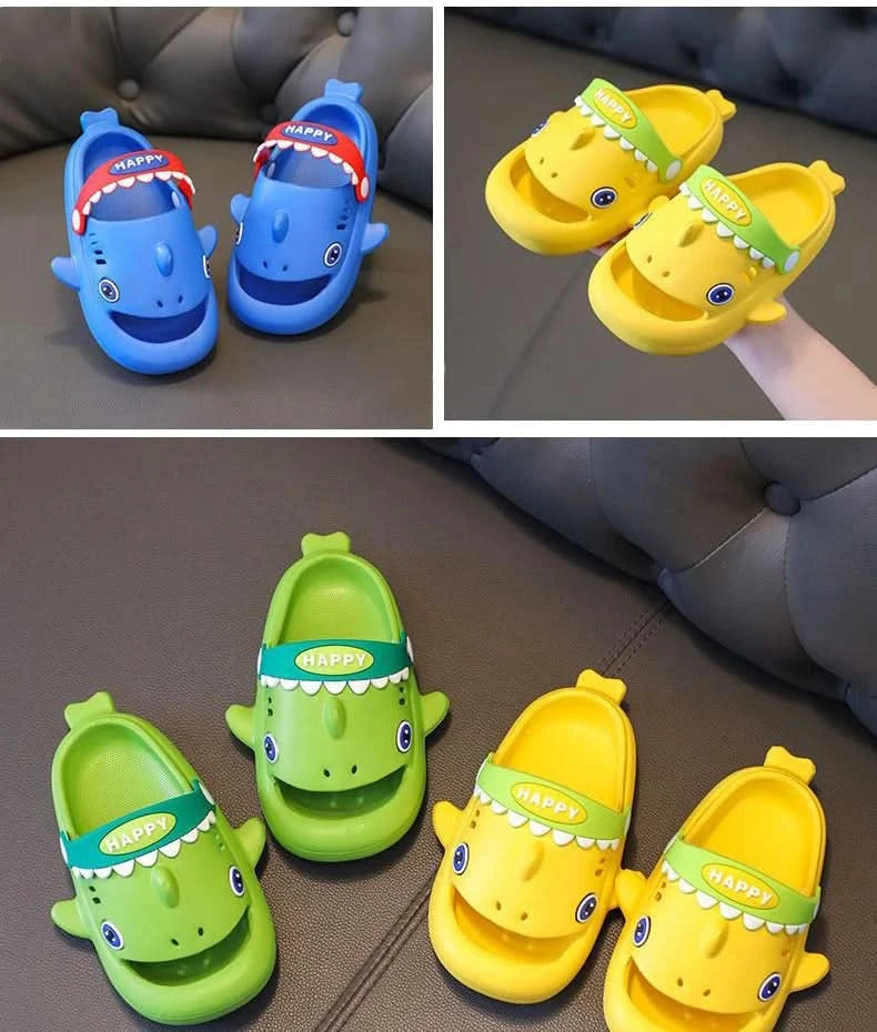 Megalodon Shark Slippers Summer EVA Waterproof Anti-slip Garden Shoes Boys And Girls Outdoor Casual Beach Sandals For Kids - M & M Global