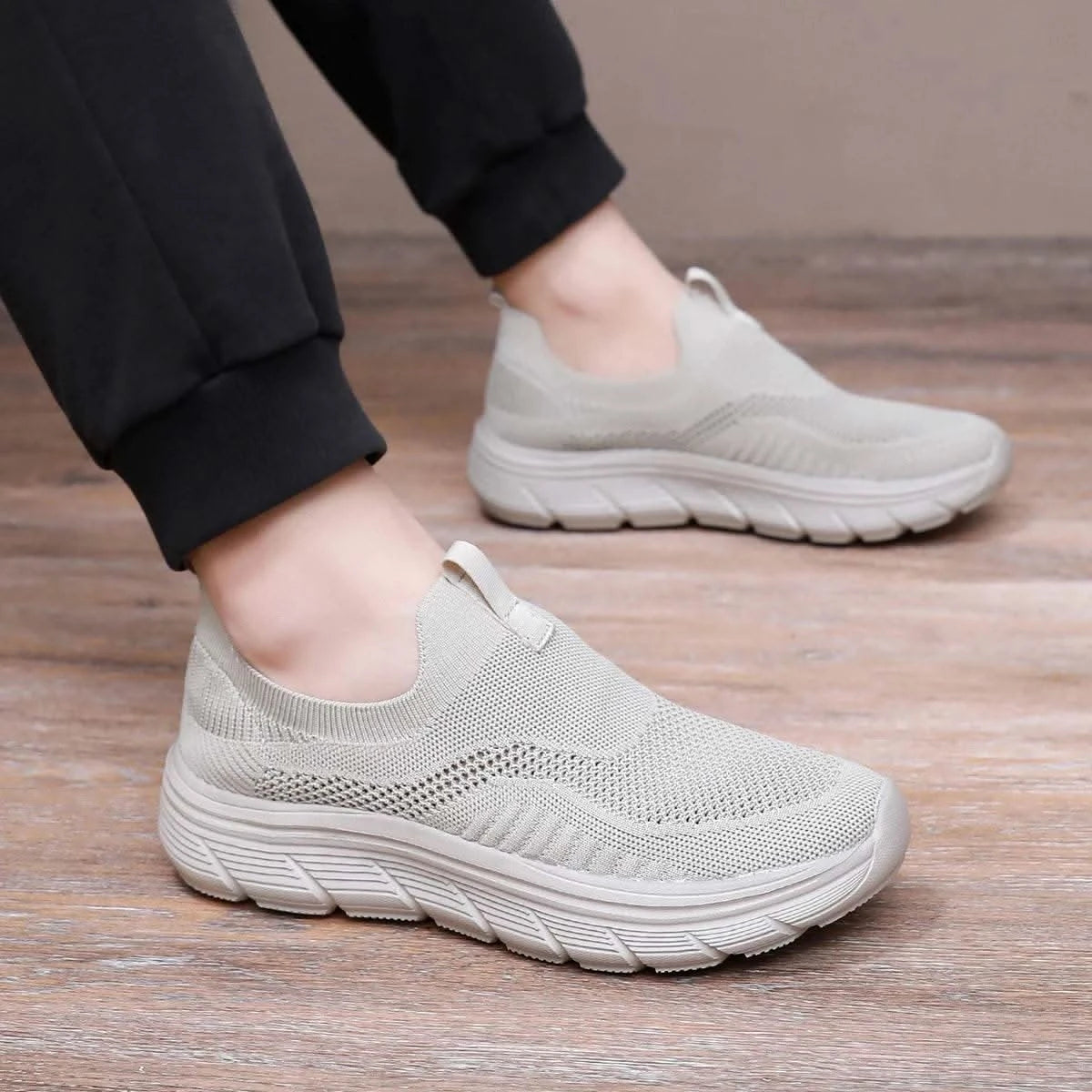 Breathable Men Casual Shoes Lightweight Outdoor Male Walking Shoes Anti-slip Men's Sneakers Slip on Flats Vulcanized Shoes - M & M Global