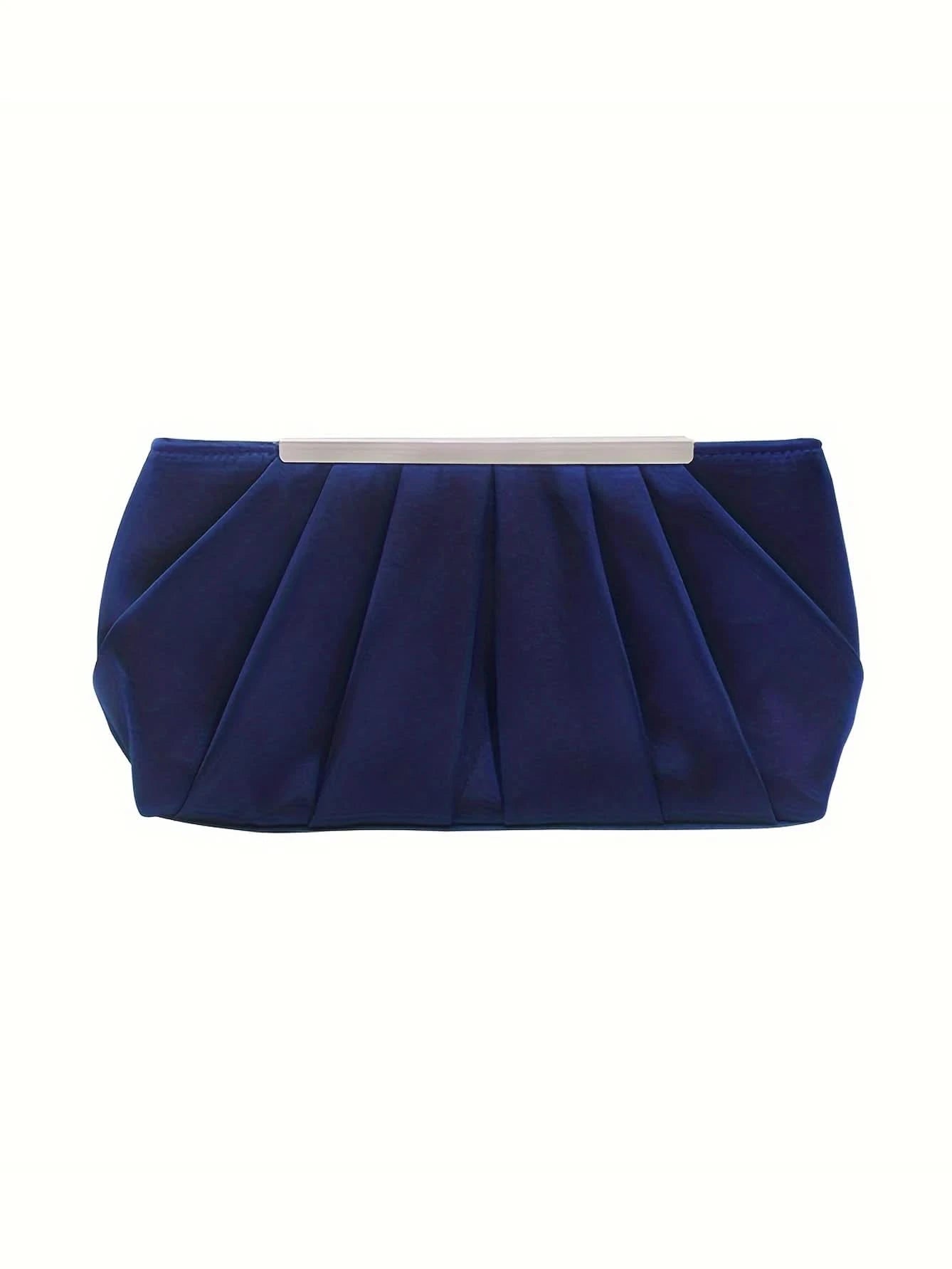 European and American pleated silk polyester dinner bag, simple and generous ladies hand bag, large capacity ladies bag - M & M Global