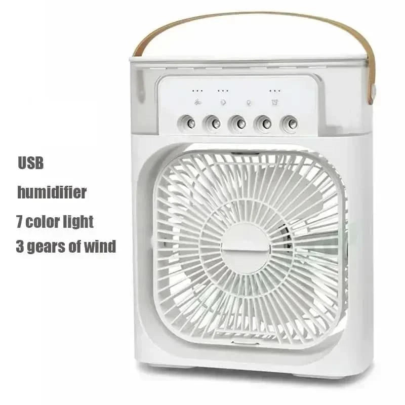 New 3 In 1 Fan AIr Conditioner Household Small Air Cooler LED Night Light Portable Humidifier Air Adjustment Fan Office Home Fan - M & M Global