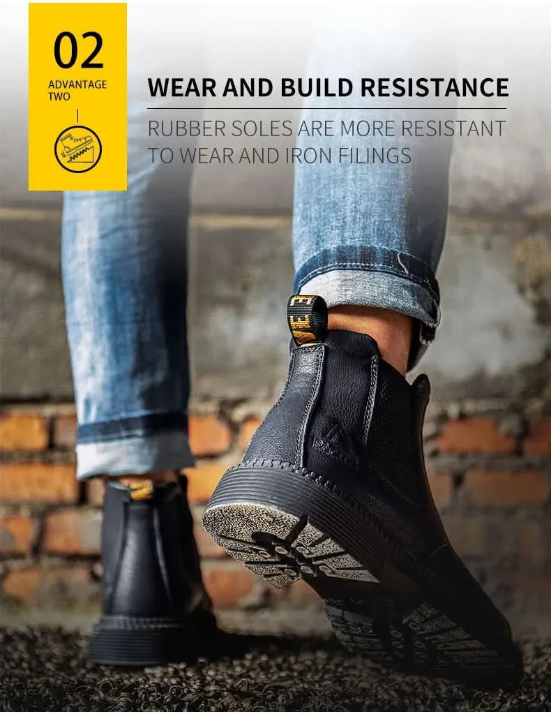 Industrial-Grade Steel Toe Boots Metatarsal Guard Triple Protection Men Work Boots Waterproof Construction Work Shoes Anti-smash