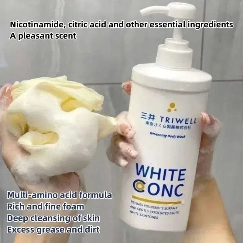 550ml Deep Cleansing Whitening Body Wash Shower Gel Removing Dirt Dead Skin Oil Control Even Skin Tone To Lighten Pigmentation - M & M Global