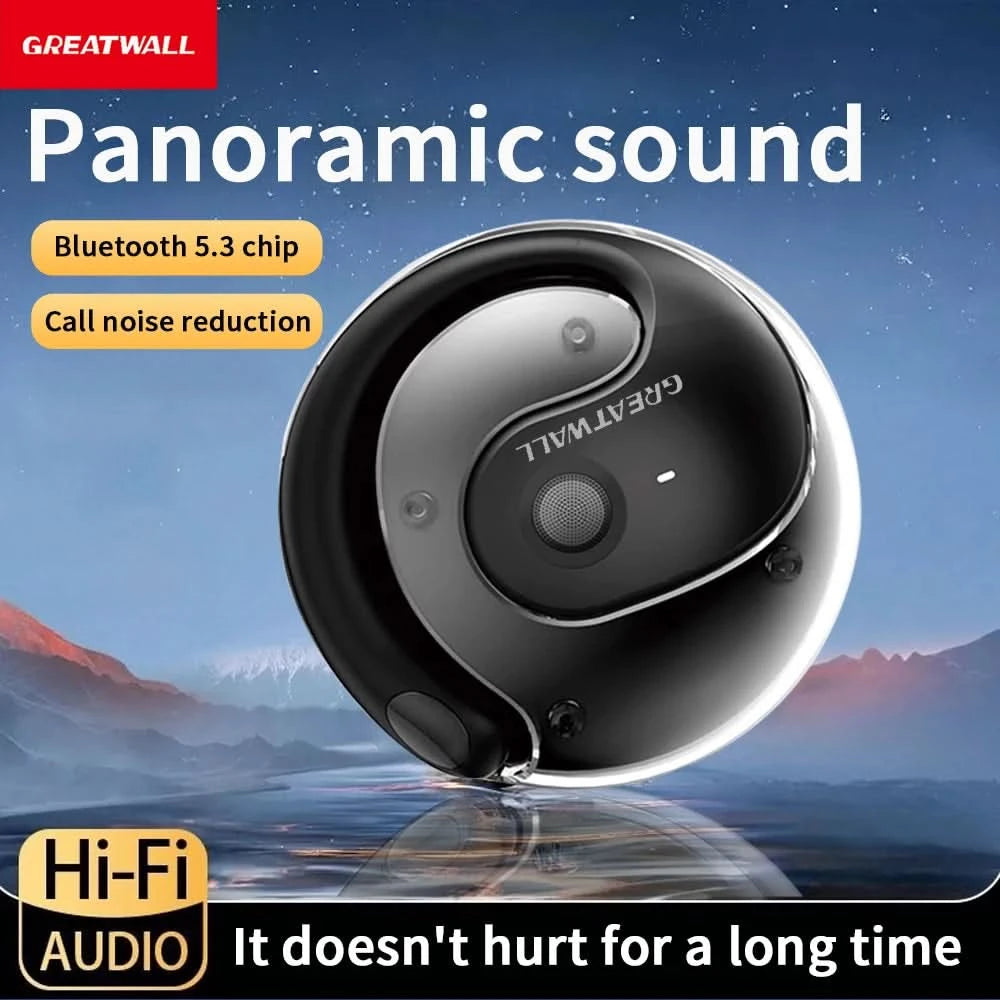 GREATWALL All-metal Zinc Alloy Body Headphones Trendy Design Wireless Headphones Music Game Sports Headphones Ultra-long Battery