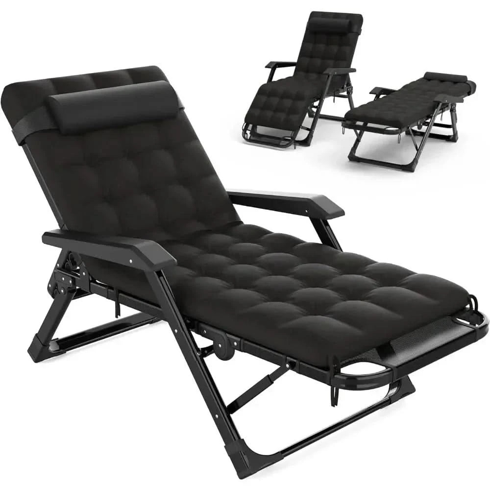 3 in 1 Oversized Folding Camping Cot 29in, 6+10 Positions Adjustable XL Patio Chaise Lounge Chair, Sleeping Cots for Adults