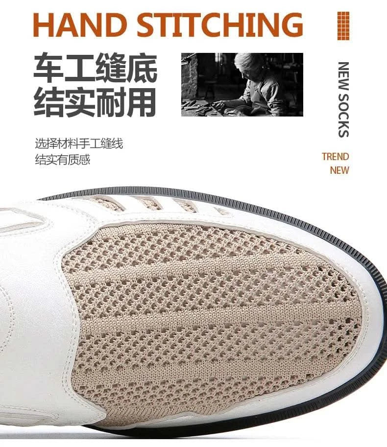 Business Leather Shoes For Men Summer British Style Hight Quality Casual White Leather Shoes Male Slip On Men Loafer Comfortable - M & M Global