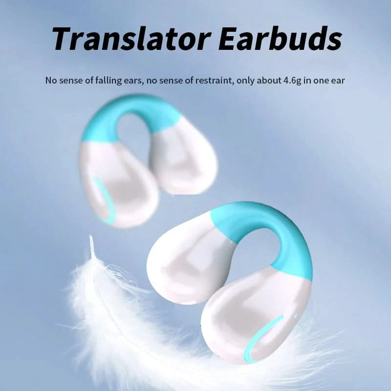 GREATWALL New AI Translation Earphones, Ear Clip High Definition Stereo Sound Quality Sports Fitness Wireless Earphones