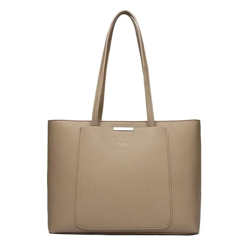 Solid Color Luxury Handbag Women Bags Designer HIgh Quality Leather Shoulder Bags for Women 2024 High Capacity Shopping Tote Bag - M & M Global