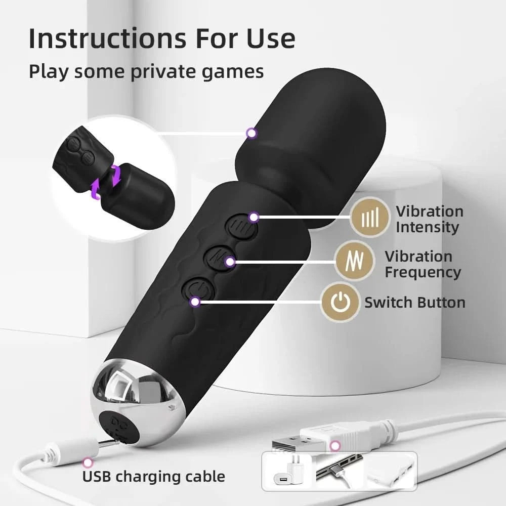 Portable Electric Massage Stick with 8 Adjustable 20 Modes, Suitable for The Back/Neck/Legs/Waist, Relieving Fatigue - M & M Global
