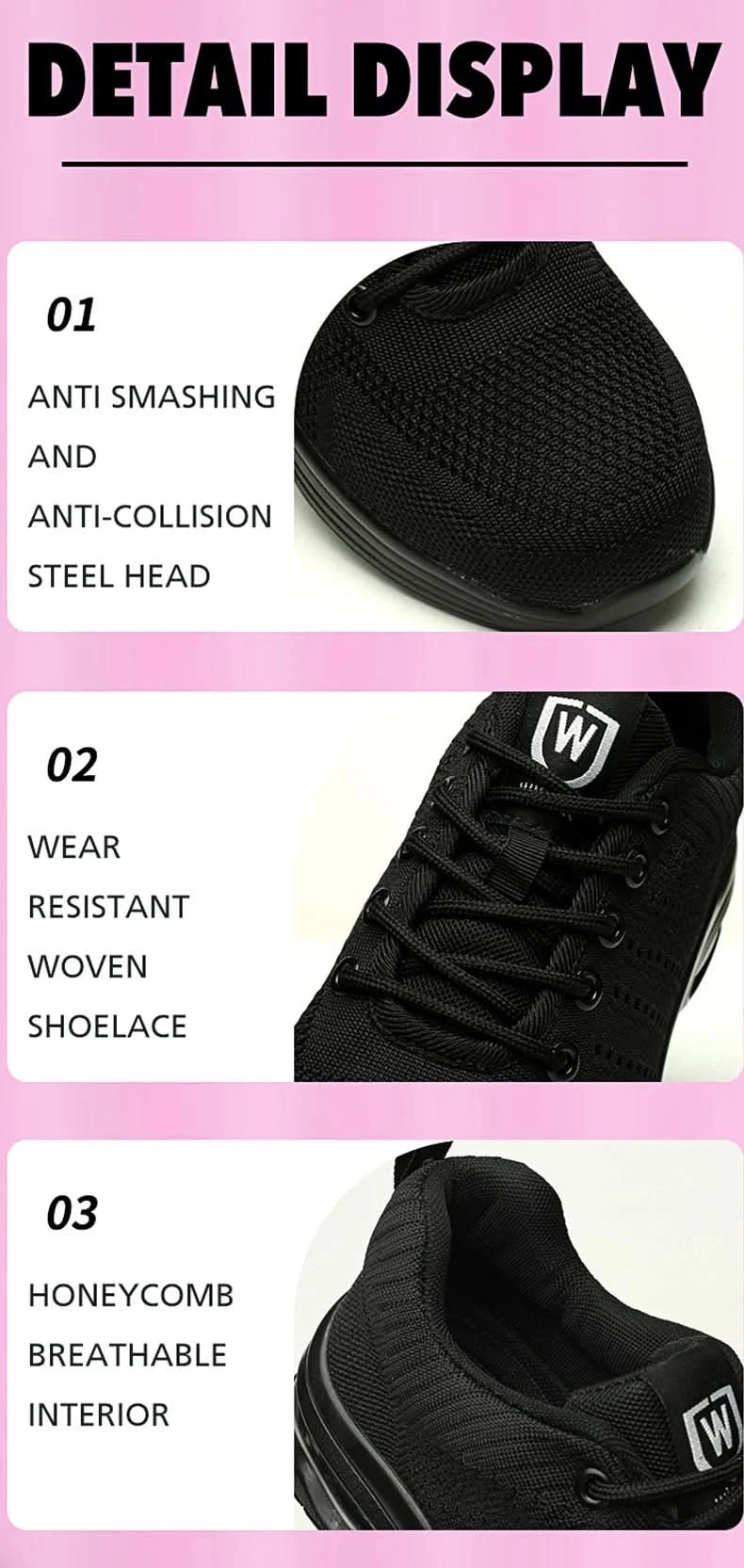 Four seasons women's puncture-proof daily casual safety shoes