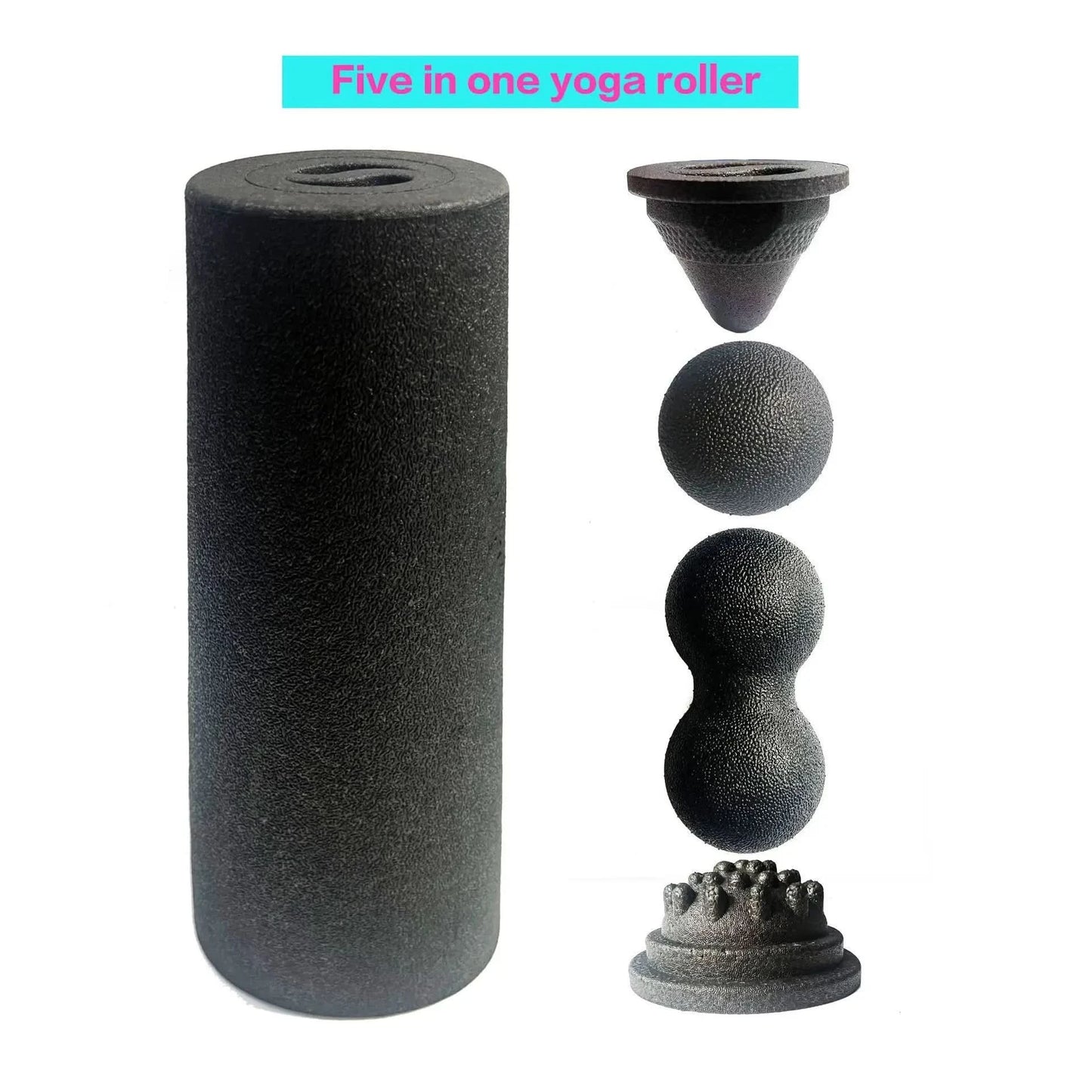 Yoga Massage Foam Rollers 5in1 Fascia Balls Yoga Column EPP High Density Fitness Roller &Ball Leg Back Neck Massager Pain Relief - M & M Global