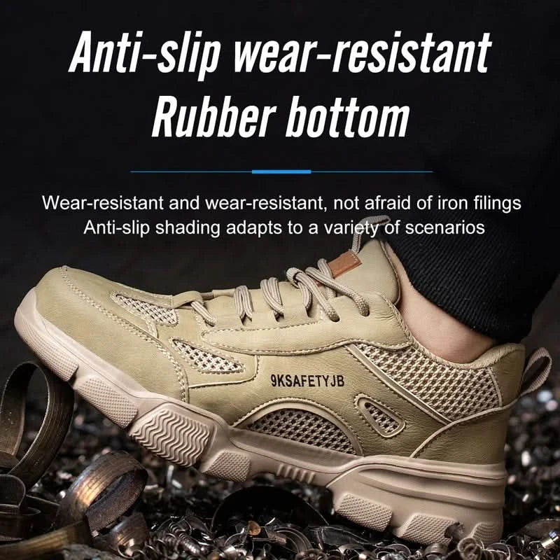 Men Work Sneakers Protective Shoes Safety Industrial Puncture-Proof Anti-smash Steel Toe Shoes Breathable Construction Work Shoe