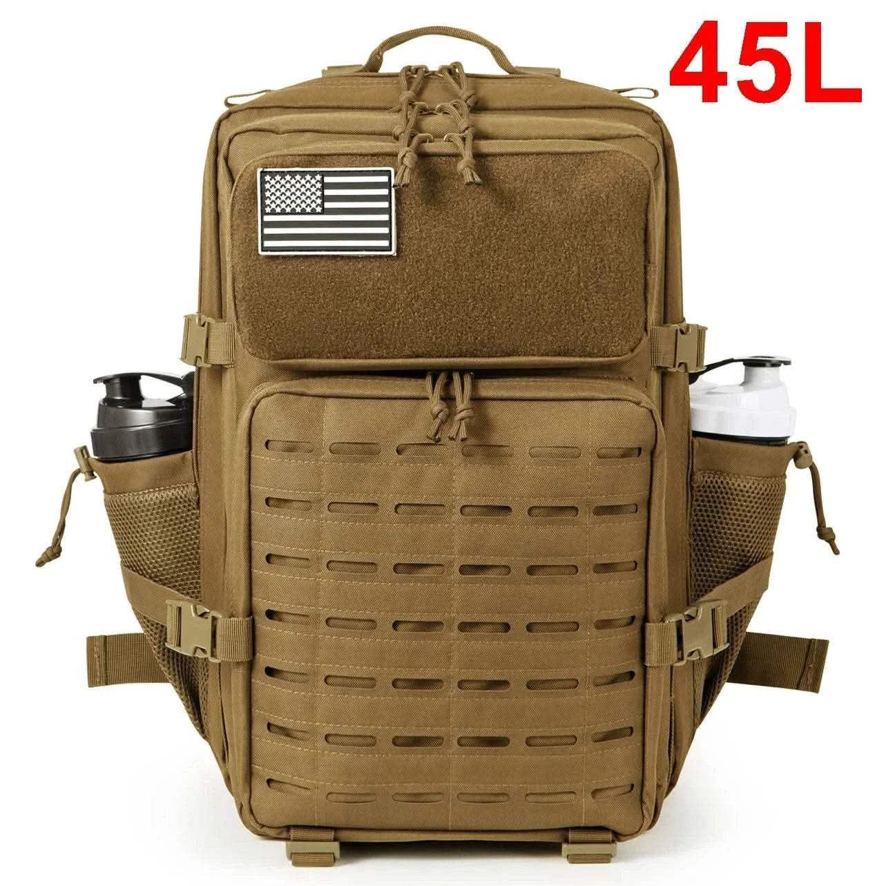 25L/45L Tactical Backpack for Men and Women Outdoor Survival Bug Out Bag Small School Rucksack Hking with Bottle Holder - M & M Global