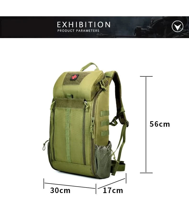 Tactical Outdoor Medical Backpack Large Capacity Camping Mountaineering Backpack Emergency Bag Multi-functional Storage Bag - M & M Global