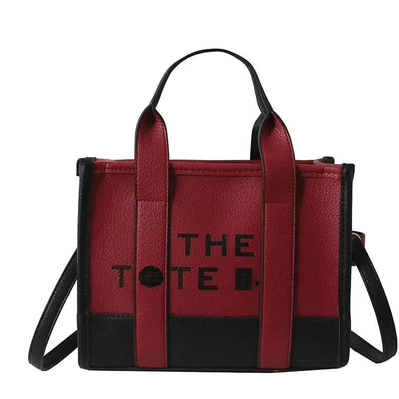 Hot Sale Of The Season New Women's PU Leather 3D Square Shoulder Bag Letter Tote Bag Color Block Fashionable Ladies Crossbody Ba - M & M Global