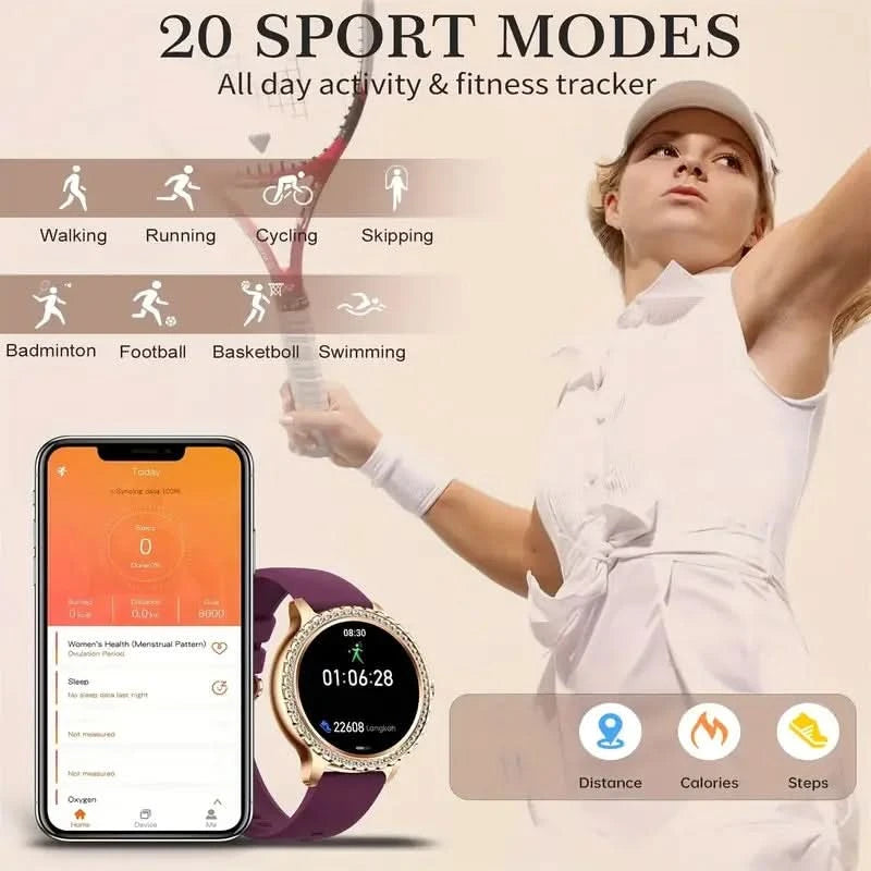 smart Watches for Women for Android and for iPhone Full Touch Screen Watch 100+ Sports Mode Fitness Tracker Watch