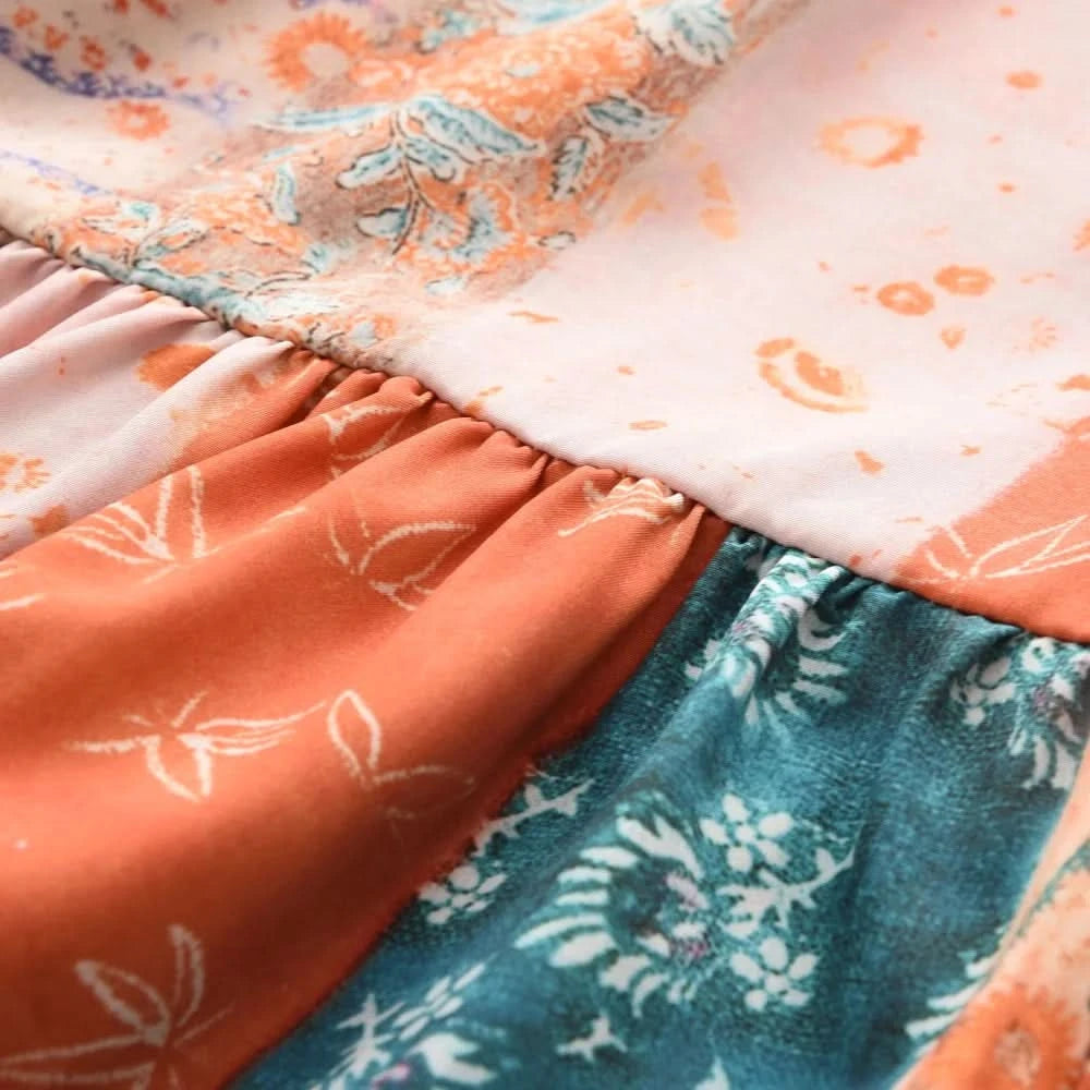 Girls Casual Dresses Floral Print Halter Sleeveless Top Girls Dress Kids Clothes for 2 To 7 Years Chinese Traditional Dress - M & M Global
