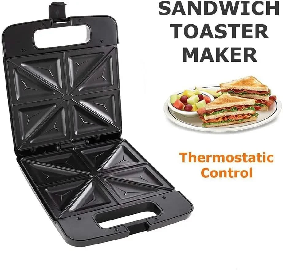 KEWER 1200W Triangle Waffle Maker Multifunctional Large Capacity Double-sided heating 5-in-1 Sandwich Breakfast Maker For Home - M & M Global