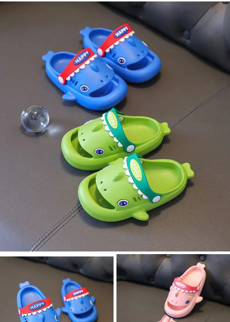 Megalodon Shark Slippers Summer EVA Waterproof Anti-slip Garden Shoes Boys And Girls Outdoor Casual Beach Sandals For Kids - M & M Global