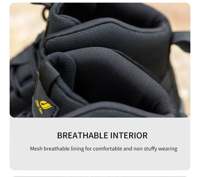 Mens Safety Shoes With Steel Toe Waterproof Boots Puncture Proof Anti-smash Mens Outdoor Work Sneakers Construction Work Shoes