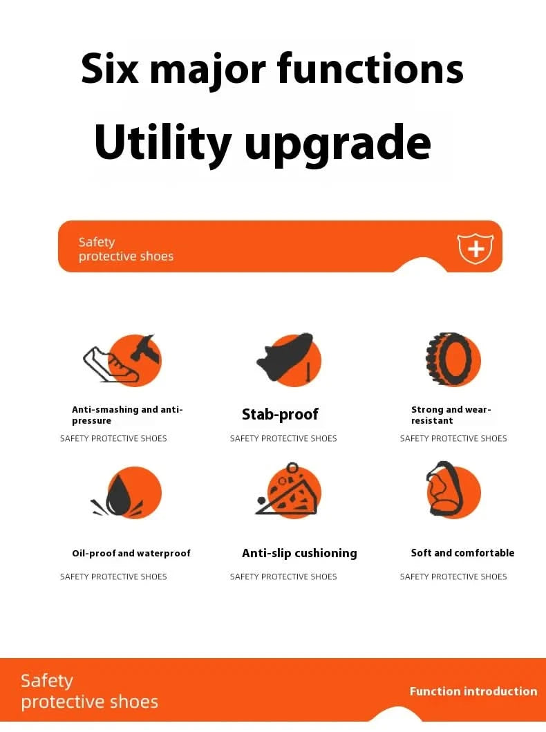 Safety Shoes Men Work Sneakers Indestructible Shoes Puncture-Proof Protective Shoes Work Boots Steel Toe Construction Work Shoe