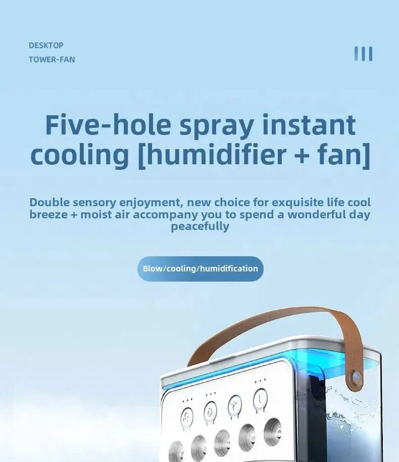 Portable 3 in 1 Mini AC Air Cooler Fan Humidifier with LED Light for Home Office Bedroom Camping Cooling - M & M Global