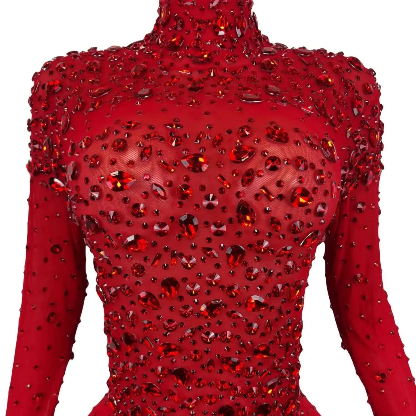 Sexy Party Banquet Evening Dresses Women Sparkly Rhinestone Long Dress Nightclub Singer Stage Costume Festival Clothing Cuixing - M & M Global