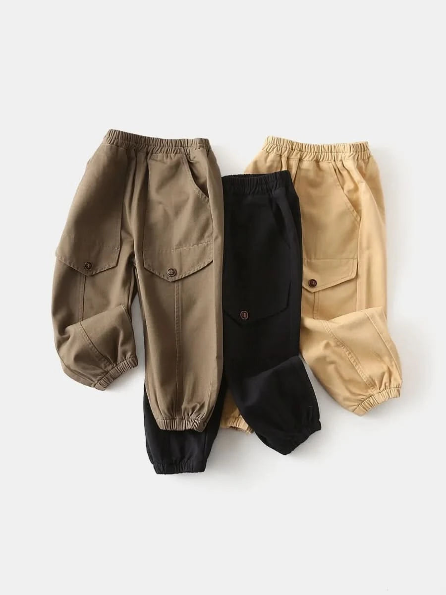Wholesale New Children Boy Trousers Embroiedry Pockets Spliced Kids Boys Pants Casual Cotton Infant Babys Boys Bottoms 2-8Y Pant - M & M Global