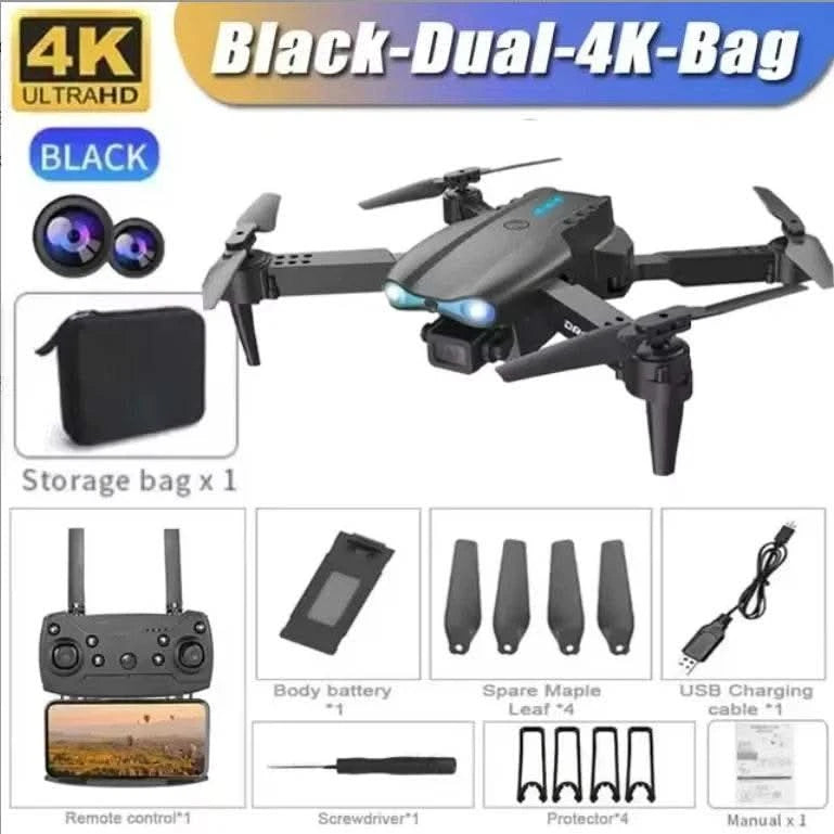 E99Pro Drone HD Professional 4k drone Dual Camera WIFI fpv Aircraft Quadcopte Obstacle Avoidance Aerial Photography Drone - M & M Global