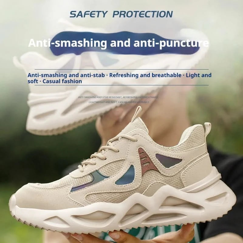 Lightweight Safety Shoes Men Work Shoes Steel Toe Work Boots Breathable Outdoor Sneakers Man Breathable Shoes Protective Boots