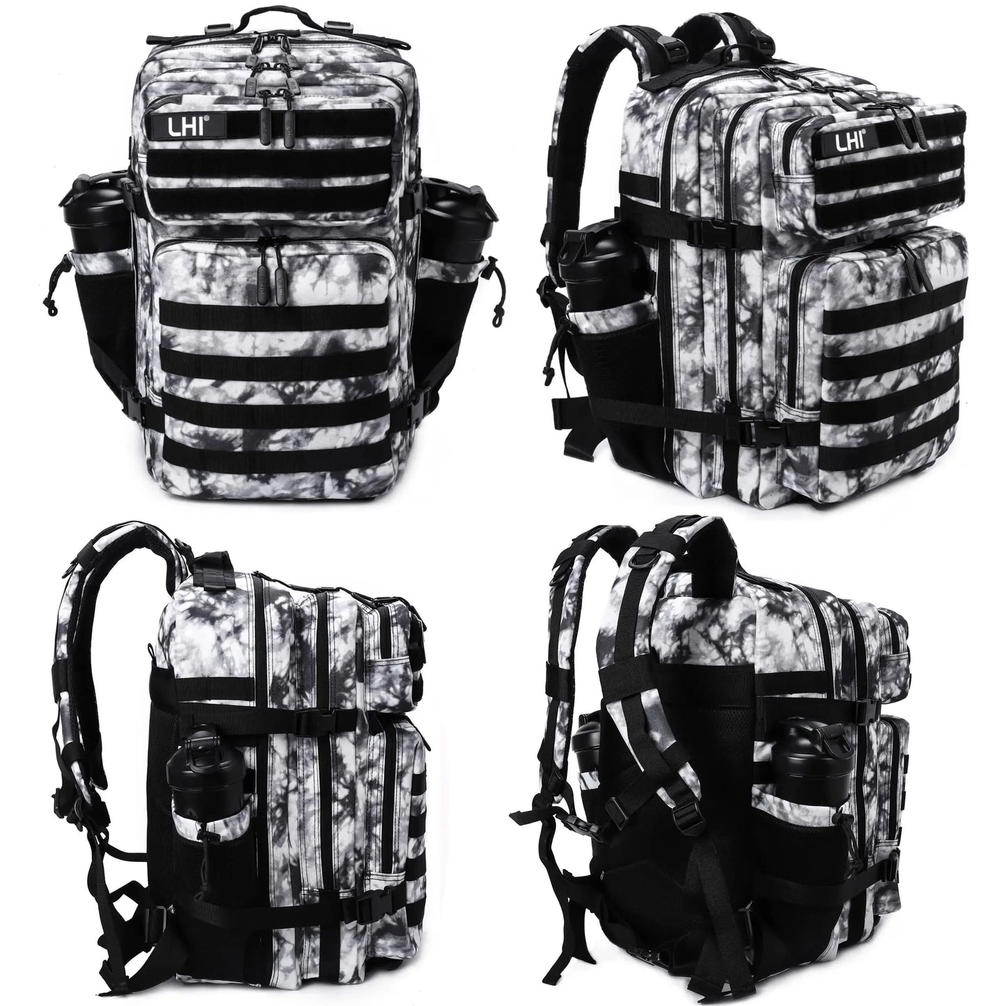LHI 45L Tactical Backpack for Men and Women Large Athlete Gym Bag Outdoor Sports Hiking Survival Rucksack with Bottle Holder - M & M Global
