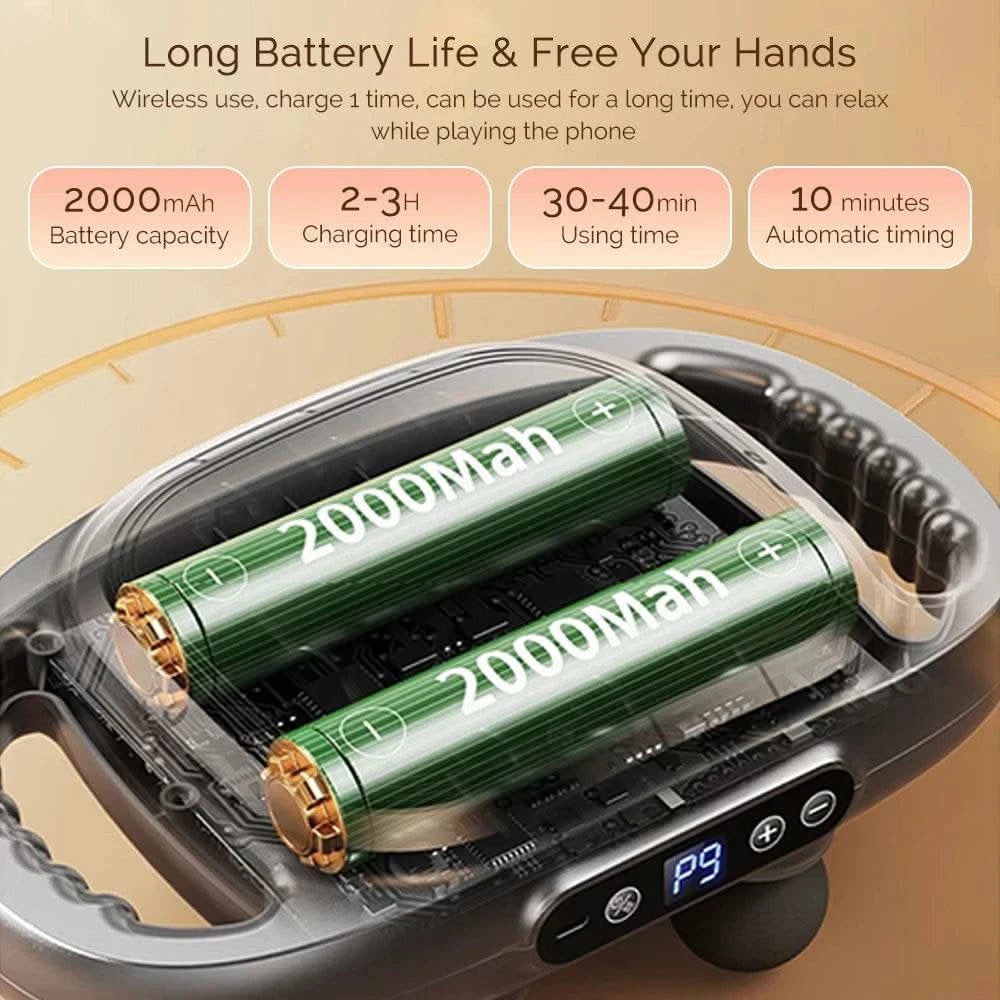 12 Massage Heads Massage Gun Deep Tissue Muscle Wireless High Frequency Vibration Masajeador Body Back Leg Neck Massager - M & M Global