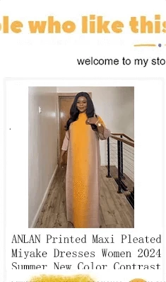 ANLAN Miyake Pleated Maxi Long Dress Mesh Petal Sleeve Half Turtleneck Formal Dresses for Women 2024 New Hot Sales 6KK9927 - M & M Global