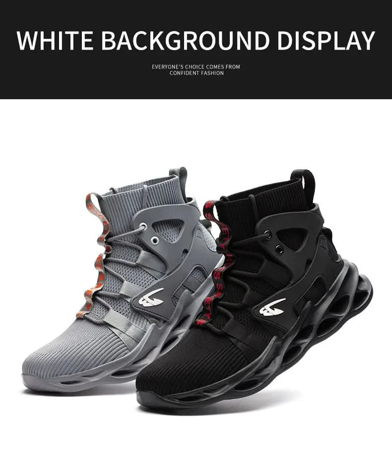Steel Toe Shoes for Men Work Boots Lightweight Sneakers Indestructible Boots Anti-smash Anti-Punctur Construction Safety Shoes